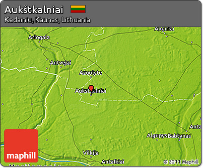 Physical 3D Map of Aukštkalniai