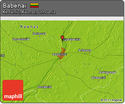 Physical 3D Map of Babėnai