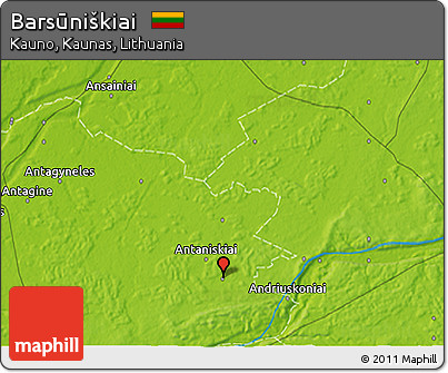 Physical 3D Map of Barsūniškiai