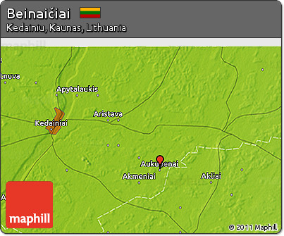Physical 3D Map of Beinaičiai