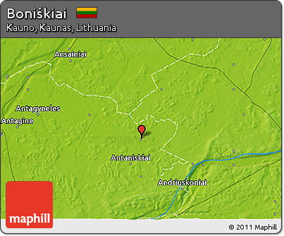 Physical 3D Map of Boniškiai