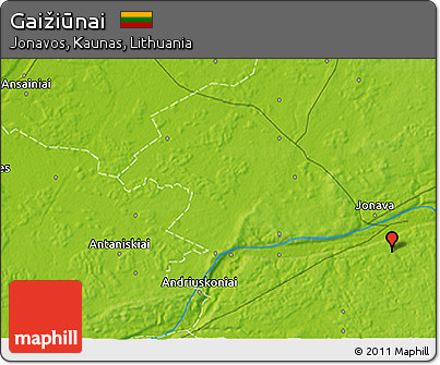 Physical 3D Map of Gaižiūnai