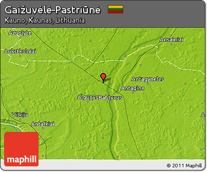 Physical 3D Map of Gaižuvėlė-Pastriūnė