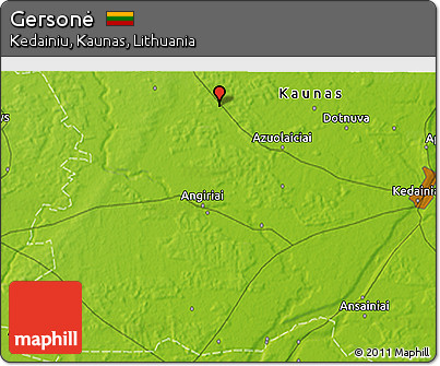 Physical 3D Map of Gersonė