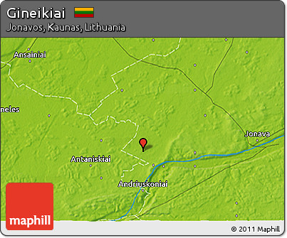 Physical 3D Map of Gineikiai