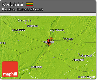 Physical 3D Map of Kėdainiai