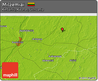 Physical 3D Map of Milžemiai