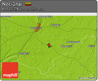 Physical 3D Map of Nociūnai