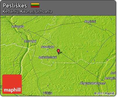 Physical 3D Map of Pesliškės