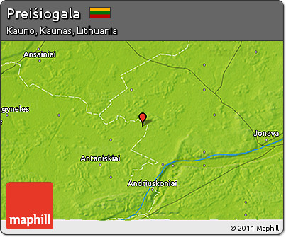 Physical 3D Map of Preišiogala