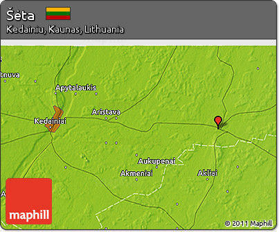 Physical 3D Map of Šėta