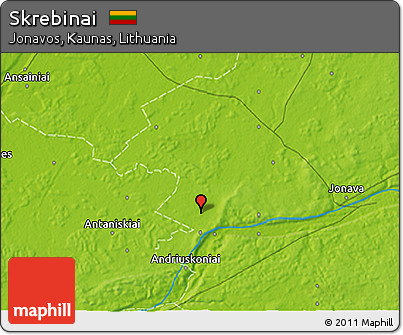 Physical 3D Map of Skrebinai