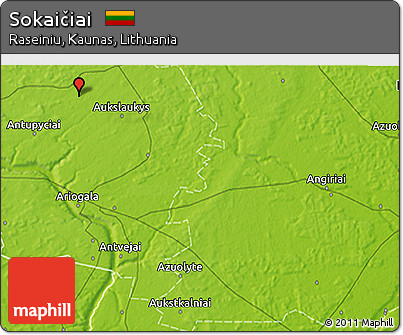 Physical 3D Map of Sokaičiai
