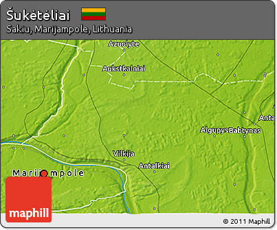 Physical 3D Map of Šukėtėliai