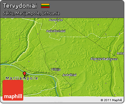 Physical 3D Map of Tervydoniai