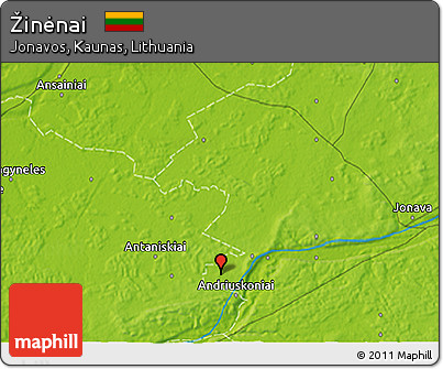 Physical 3D Map of Žinėnai