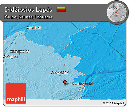 Political 3D Map of Didžiosios Lapės