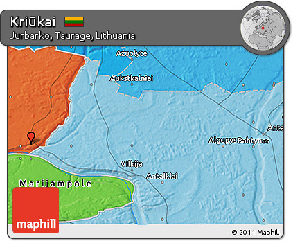 Political 3D Map of Kriūkai