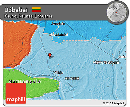Political 3D Map of Užbaliai