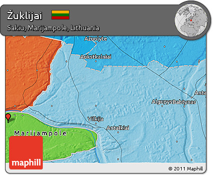 Political 3D Map of Žuklijai