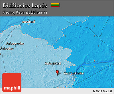 Political 3D Map of Didžiosios Lapės