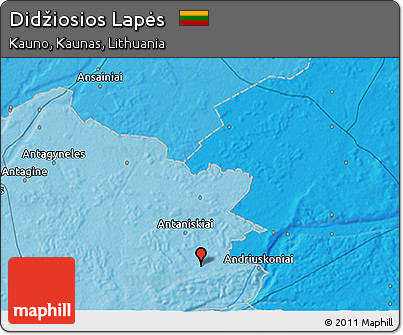 Political 3D Map of Didžiosios Lapės