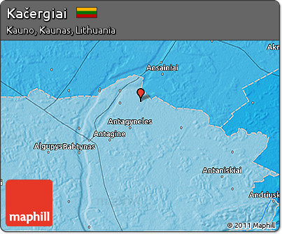 Political 3D Map of Kačergiai