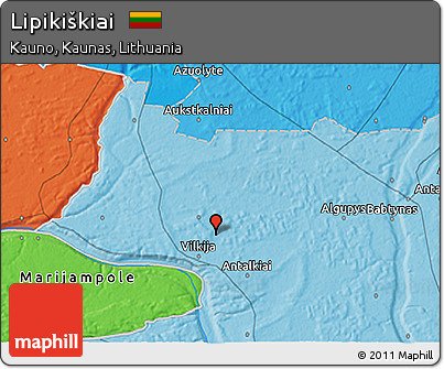Political 3D Map of Lipikiškiai