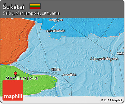 Political 3D Map of Šukėtai