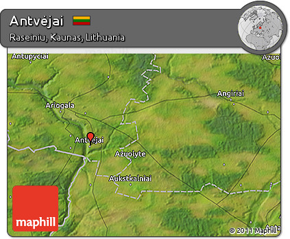 Satellite 3D Map of Antvėjai