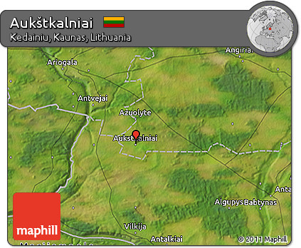 Satellite 3D Map of Aukštkalniai