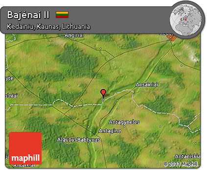 Satellite 3D Map of Bajėnai II