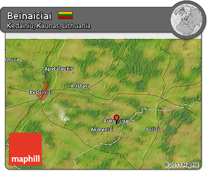 Satellite 3D Map of Beinaičiai