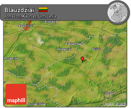 Satellite 3D Map of Blauzdžiai