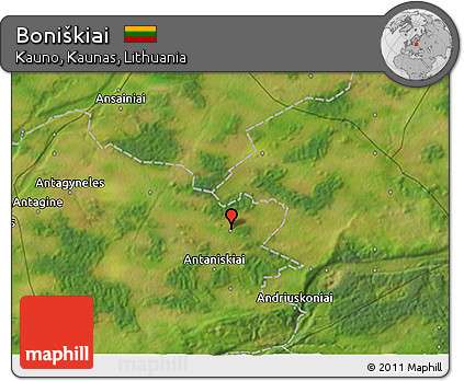 Satellite 3D Map of Boniškiai