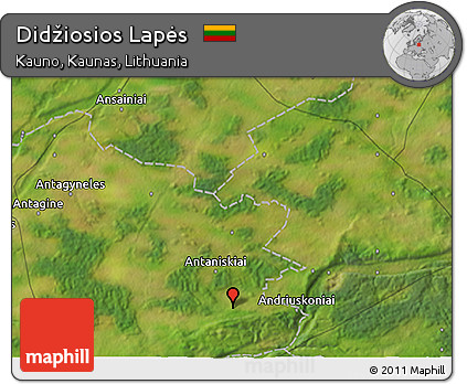 Satellite 3D Map of Didžiosios Lapės
