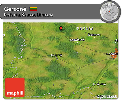 Satellite 3D Map of Gersonė