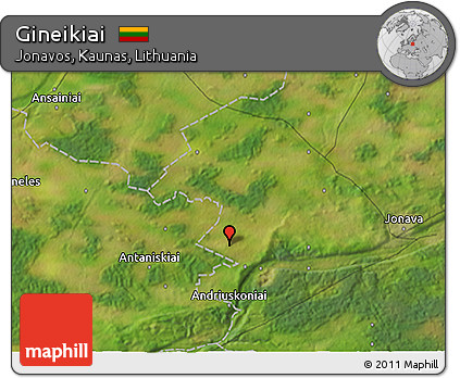 Satellite 3D Map of Gineikiai