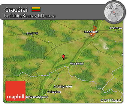 Satellite 3D Map of Graužiai