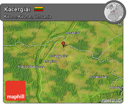 Satellite 3D Map of Kačergiai