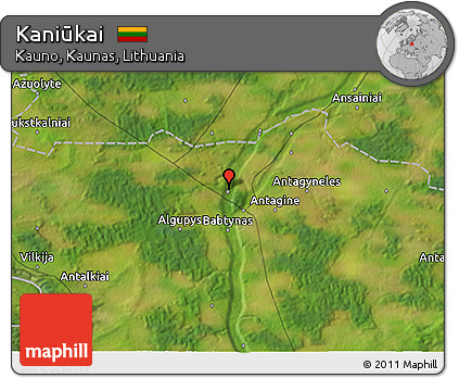 Satellite 3D Map of Kaniūkai