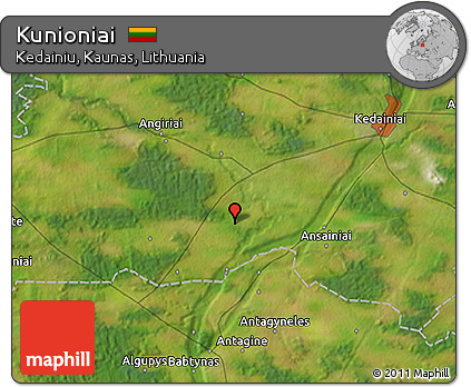 Satellite 3D Map of Kunioniai