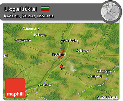 Satellite 3D Map of Liogailiškiai