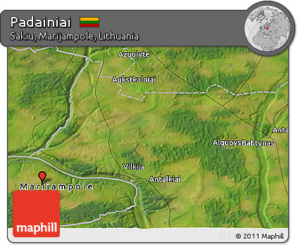 Satellite 3D Map of Padainiai