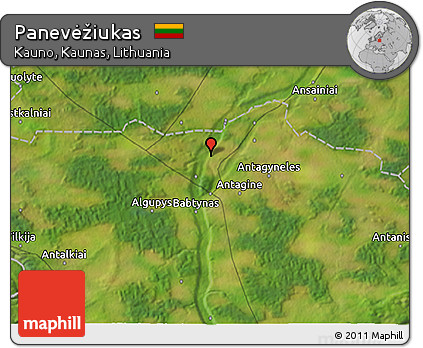 Satellite 3D Map of Panevėžiukas