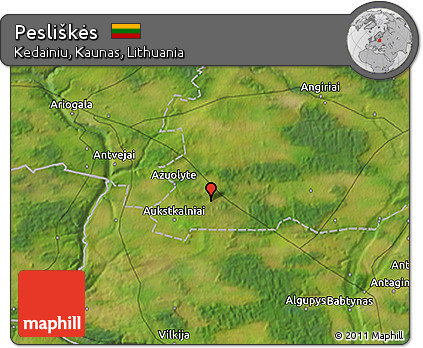 Satellite 3D Map of Pesliškės