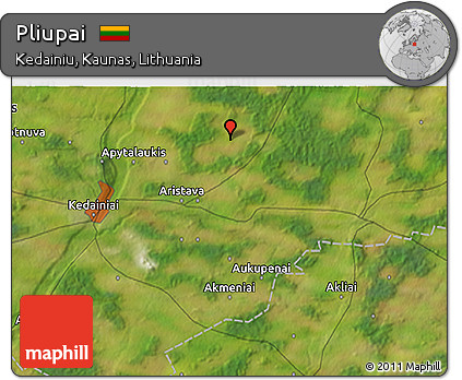 Satellite 3D Map of Pliupai