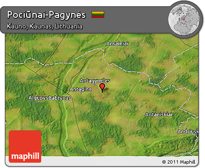 Satellite 3D Map of Pociūnai-Pagynės