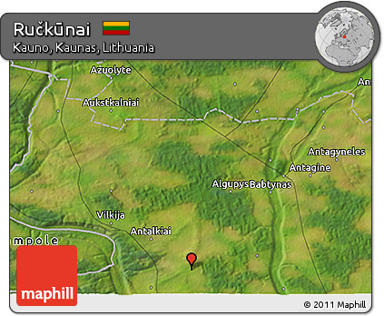 Satellite 3D Map of Ručkūnai