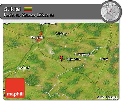 Satellite 3D Map of Slikiai